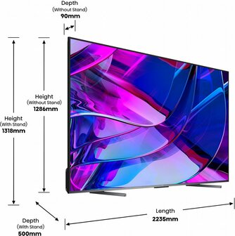 Hisense 100U7KQ 100&quot; | Grote 4K Ultra HD Mini LED Smart TV | VIDAA U + Wifi | Dolby Vision | Local Dimming voor Perfect Contrast | 144Hz