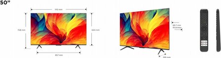 TCL 50QLED780 | 50&#039;&#039; Ultra HD 4K | QLED Smart TV | Wifi &amp; Google TV | Quantum Dot Kleursaturatie | HDR10 | 60Hz