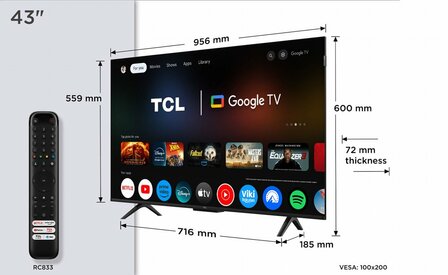 TCL 43P7K 43&quot; | Ultra HD 4K QLED Smart TV (2025) | Google TV + Wifi | Dolby Vision | Quantum Dot | 60Hz