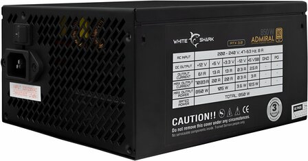 White Shark Admiral | 850 Watt Gold ATX 3.0 PSU | PCIe 5.0 | Power Supply | Voeding