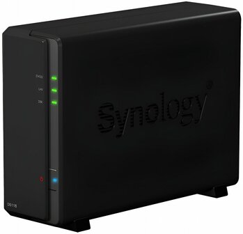 Synology DiskStation DS118 NAS 2TB | 1 Drive Bay | Inclusief 2TB HDD | 1x Gigabit Ethernet | Zwart
