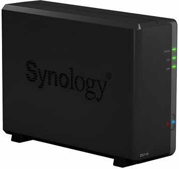 Synology DiskStation DS118 NAS 2TB | 1 Drive Bay | Inclusief 2TB HDD | 1x Gigabit Ethernet | Zwart
