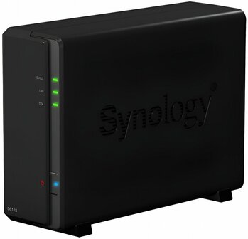 Synology DiskStation DS118 NAS 2TB | 1 Drive Bay | Inclusief 2TB HDD | 1x Gigabit Ethernet | Zwart