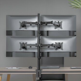 SBOX LCD-352/4-2 | Verstelbare Monitor-bureaubeugel | Tot 32&quot; | Max 9kg | VESA 100x100 | 4 Monitoren