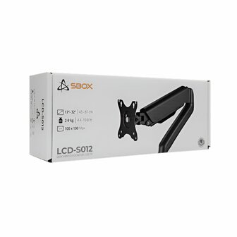 SBOX Flex LCD-S012-2 | Verstelbare Monitor-bureaubeugel | Tot 32&quot; | Max 9kg | VESA 100x100 | 1 Monitor