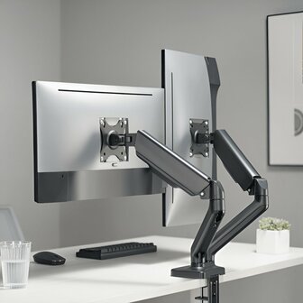 SBOX Flex LCD-S024-2 | Verstelbare Monitor-bureaubeugel | Tot 32&quot; | Max 9kg | VESA 100x100 | 2 Monitoren