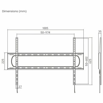 SBOX PLB-7369F | TV-beugel | 60-120&quot; | Max 120kg | VESA 900x600