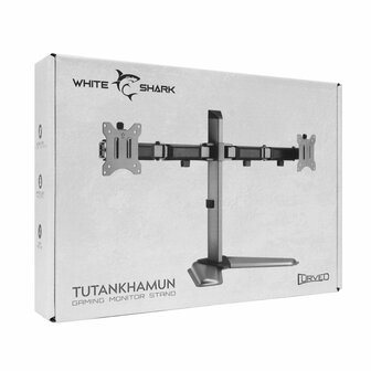 White Shark TUTANKHAMUN | Monitor-bureaustand | Tot 32&quot; | Max 9kg | VESA 100x100 | 2 Monitoren