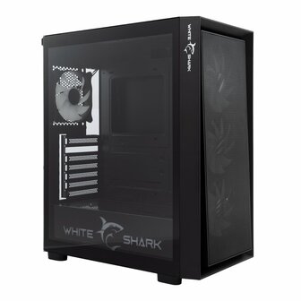 White Shark WARHEAD | Midi Tower Case | Inclusief 4 RGB Fans | Zwart