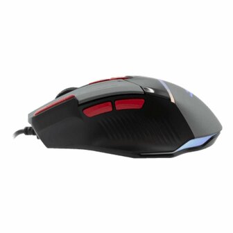 Baracuda MANTA RGB | Bekabelde Gaming Muis | Rechtshandig | USB-A | 12800 DPI | Grijs