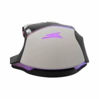 Baracuda MANTA RGB | Bekabelde Gaming Muis | Rechtshandig | USB-A | 12800 DPI | Wit