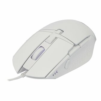 Baracuda RAPTOR RGB | Bedrade Gaming Muis | USB-A | 6400 DPI | Wit