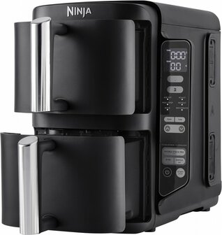 Ninja SL300EU Airfryer | Dubbele Mand | 7,6 Liter | Vrijstaand | 1750 Watt | Zwart