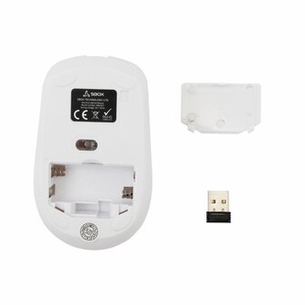 SBOX WM-837W | Draadloze Muis | Links- en Rechtshandig | RF | 1600 DPI | Wit