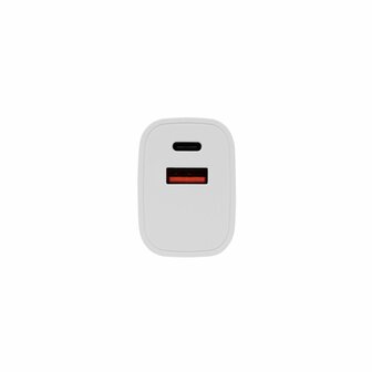 SBOX Oplader HC-693 SB | 15W | USB-A &amp; USB-C (2 Poorten) | Wit