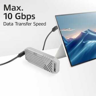 ACT AC7476 | USB 3.2 Gen 2 Kabel | USB-C (haaks boven/beneden) naar USB-C (haaks boven/beneden) | 60W | 10Gbps | 0,5m | Zwart