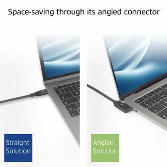 ACT AC7487 | USB 3.2 Gen 2 Kabel | USB-C (haaks links/rechts) naar USB-C (haaks links/rechts) | 60W | 10Gbps | 1m | Zwart