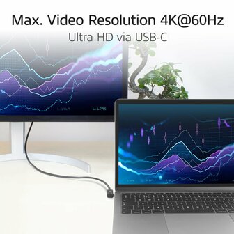 ACT AC7488 | USB 3.2 Gen 2 Kabel | USB-C (haaks links/rechts) naar USB-C (haaks links/rechts) | 60W | 10Gbps | 2m | Zwart