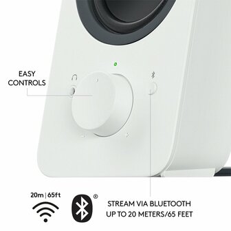 Logitech Z207 | 2.0 Luidsprekerset | Bluetooth en 3,5mm | Zwart/Wit