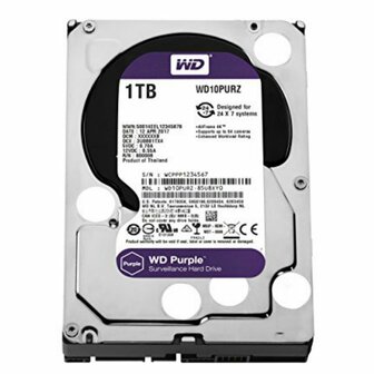 Western Digital Purple | 1000GB (1TB) 3.5&quot; HDD | SATA III | 5400 rpm | Voor Surveillance