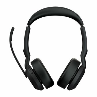 Jabra Evolve2 55 MS Stereo | Bluetooth &amp; USB-A Headset | Met Oplaadhouder | Zwart | Voor Kantoor &amp; Callcenter