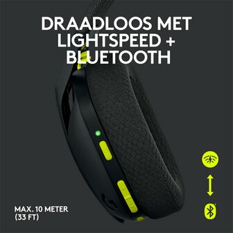 Logitech G435 Wireless Gaming Headset | Bluetooth &amp; Lightspeed | Hoofdband | Zwart