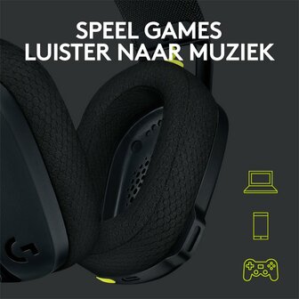 Logitech G435 Wireless Gaming Headset | Bluetooth &amp; Lightspeed | Hoofdband | Zwart