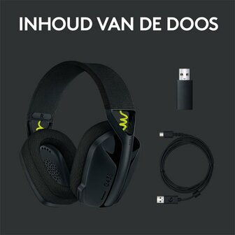 Logitech G435 Wireless Gaming Headset | Bluetooth &amp; Lightspeed | Hoofdband | Zwart
