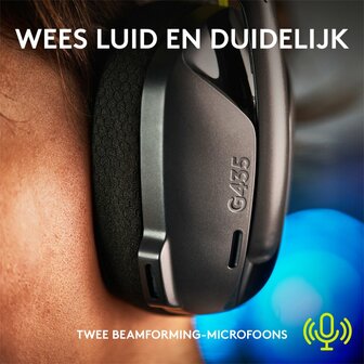 Logitech G435 Wireless Gaming Headset | Bluetooth &amp; Lightspeed | Hoofdband | Zwart