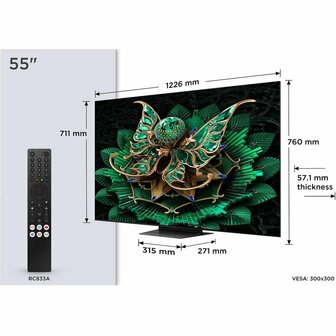 TCL 55C71K (2025) | 55&#039;&#039; Ultra HD 4K | QD-Mini LED Smart TV | Wifi | Google TV | Dolby Vision | 120Hz