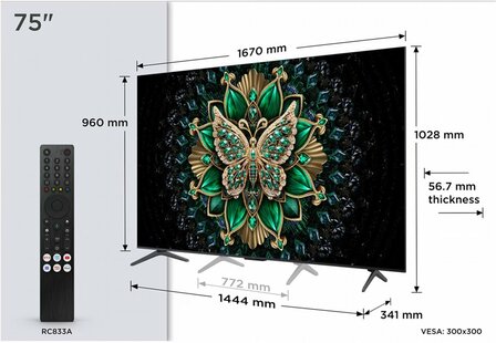 TCL 75C6K | 75&#039;&#039; Ultra HD 4K | QD-MiniLED Smart TV | Wifi | Dolby Vision | HDR10+ | 120Hz (2025)