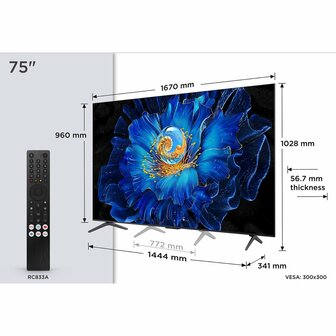 TCL 75C6KS | 75&#039;&#039; Ultra HD 4K | QD-MiniLED Smart TV | Wifi | Google TV | Dolby Vision | 60Hz (2025)