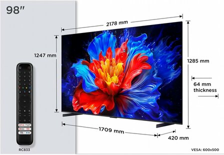 TCL 98P89K | 98&#039;&#039; Ultra HD 4K | QLED DLED Smart TV | Wifi | Dolby Vision | HDR10+ | 144Hz (2025)