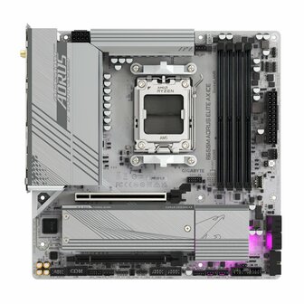 Gigabyte B650M AORUS ELITE AX ICE | Socket AM5 | AMD B650 | 4xDDR5 | Micro ATX | Moederbord