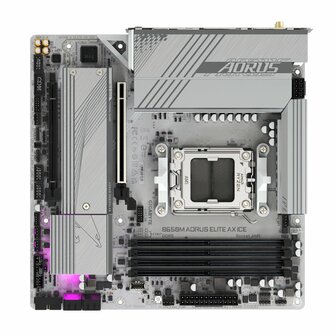 Gigabyte B650M AORUS ELITE AX ICE | Socket AM5 | AMD B650 | 4xDDR5 | Micro ATX | Moederbord