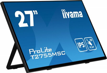iiyama ProLite T2755MSC-B1 computer monitor 68,6 cm (27&quot;) 1920 x 1080 Pixels Full HD LED Touchscreen Tafelblad Zwart