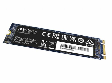 Verbatim Vi560 | 512GB SATA SSD | M.2 | 560MB/s Lezen | 520MB/s Schrijven