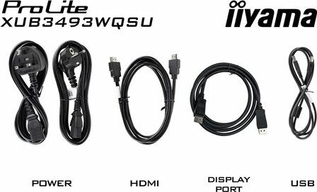 iiyama ProLite XUB3493WQSU-B6 | 34&quot; Ultrawide IPS Monitor | 3440x1440 UWQHD | 120Hz | LED | Zwart