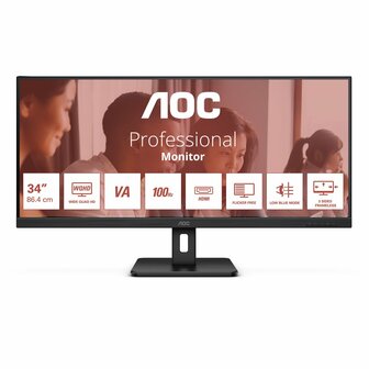 AOC U34E2M 34&quot; | UWQHD 3440x1440 | VA | 100Hz | 4ms | Ultrawide Monitor