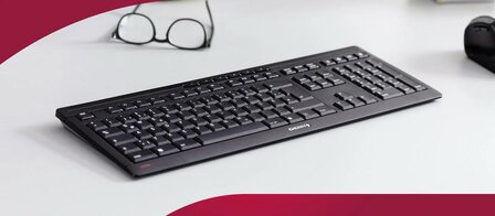 CHERRY Stream Wireless | RF en USB | QWERTY US International | Zwart