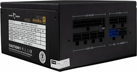 White Shark Admiral | 850 Watt Gold ATX 3.0 PSU | PCIe 5.0 | Power Supply | Voeding | OPEN BOX