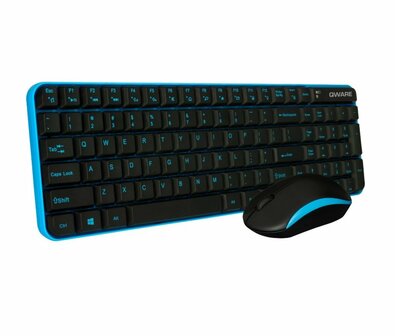 QWARE Wireless Waterford Toetsenbord + Muis Blauw
