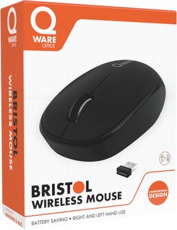 QWARE Wireless Mouse Bristol Zwart