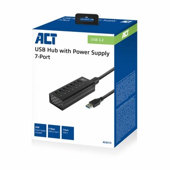 ACT AC6315 | USB 3.2 Gen 1 Hub | Type-A | 5 Gbit/s | Zwart