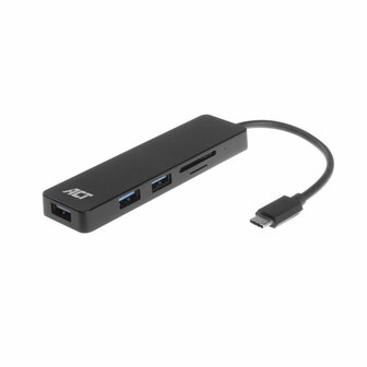 ACT AC6405 | USB 3.2 Gen 1 Hub | Type-C | 5 Gbit/s | Zwart