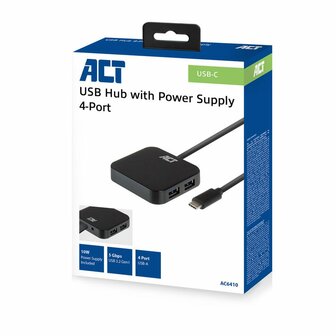 ACT AC6410 | USB 3.2 Gen 2 Hub | Type-C | 5 Gbit/s | Zwart