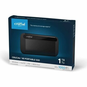 Crucial X8 1 TB Externe SSD | USB 3.2 Gen 2 Type C | 1050 MB/s Lezen | Zwart