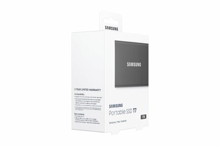 Samsung T7 | Externe SSD | 1TB | USB 3.2 Gen2 | 1.050MB/s read | 1.000MB/s write | Grijs