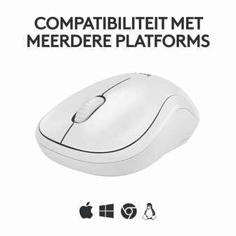 Logitech M240 | Draadloze Bluetooth Muis | Ambidextrous | Compact Reisformaat | Wit