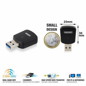 Eminent Wireless AC1200 USB Adapter micro